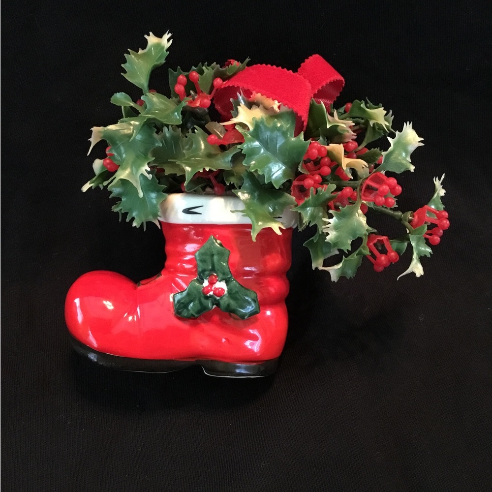 Vintage Lefton Christmas Mini Boot, Holiday